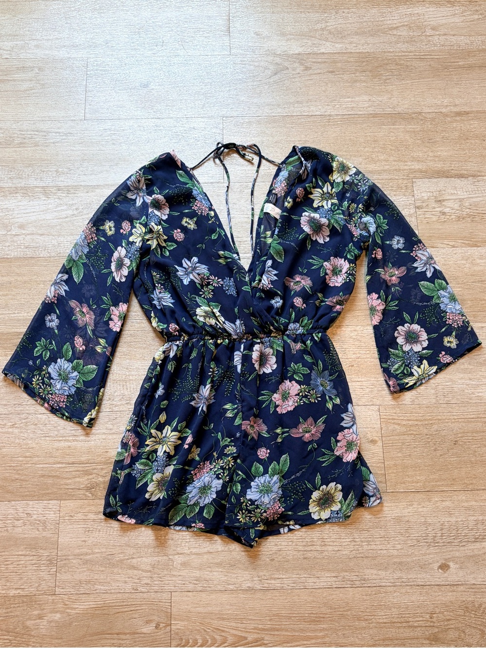 Navy Floral Romper